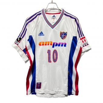 FC東京 (エフシートウキョウ) サッカーユニフォーム SIZE O ホワイト×ブルー 99年アウェイユニフォーム  背番号【10】