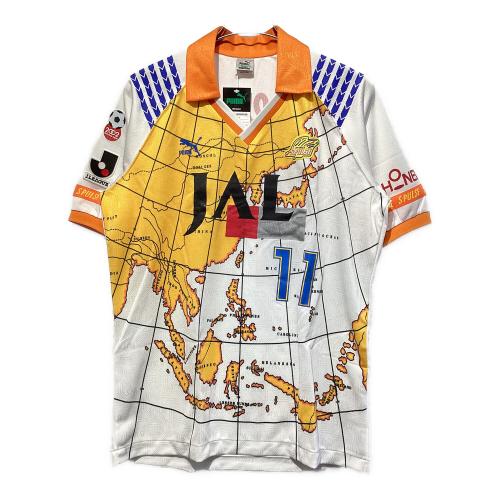 清水エスパルス (シミズエスパルス) サッカーユニフォーム メンズ SIZE XO(3L相当) ホワイト×オレンジ 上下セット/1992年初期カップ戦ユニフォーム/【11】ソックス付き