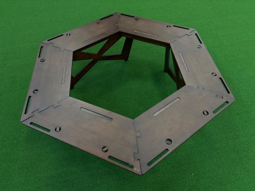 R/cr アウトドアテーブル ブラウン ヘキサゴンテーブル