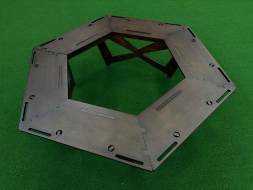 R/cr アウトドアテーブル ブラウン ヘキサゴンテーブル