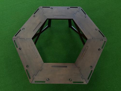 R/cr アウトドアテーブル ブラウン ヘキサゴンテーブル