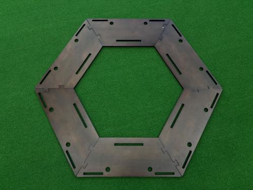 R/cr アウトドアテーブル ブラウン ヘキサゴンテーブル