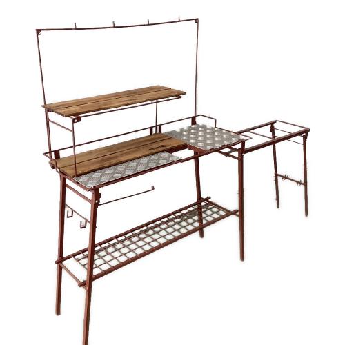 NATURE TONES (ネイチャートーンズ) アウトドアテーブル ブラウン 2バーナースタンド・エクストラ天板付