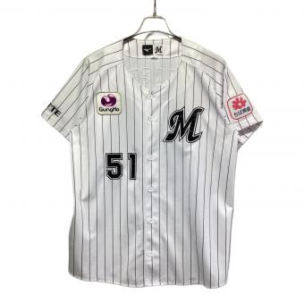 千葉ロッテマリーンズ (チバロッテマリーンズ) 応援グッズ Lサイズ ホワイト×ブラック 2023年ホームユニフォーム ユニフォーム 山口航輝【51】 レプリカ