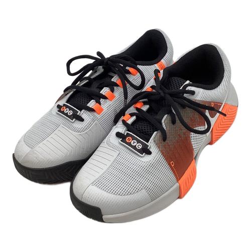 NIKE (ナイキ) ローカットスニーカー メンズ 25cm ホワイト×オレンジ テニスシューズ ズーム GP チャレンジ 1 プレミアム FQ7725-002