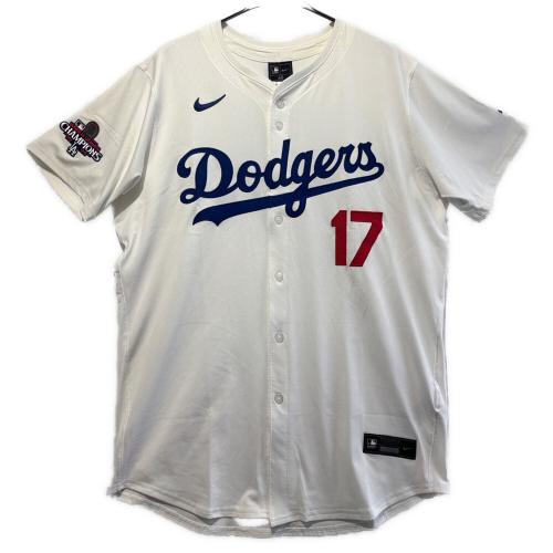 ロサンゼルスドジャース 応援グッズ SIZE 48 ホワイト WS優勝バッチ付き ファナティックス・ジャパン ユニフォーム 大谷翔平【17】