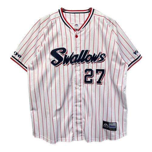 東京ヤクルトスワローズ (トウキョウヤクルトスワローズ) 応援グッズ XLサイズ ホワイト×レッド Majestic製 ユニフォーム 中村悠平【27】 レプリカ JM08-YS-9004-WH