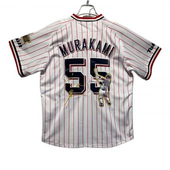 東京ヤクルトスワローズ (トウキョウヤクルトスワローズ) 応援グッズ SIZE M ホワイト×レッド 村上宗隆【55】＠ Majestic ユニフォーム 史上最年少通算100号本塁打達成記念ユニフォーム