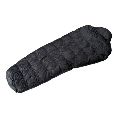 NANGA (ナンガ) マミー型シュラフ(ダウン) ブラック×パープル/純正ケース欠品/非純正ケース（ロゴス）付/センタージップ オーロラライト450DX 【春～秋用】 Sサイズ