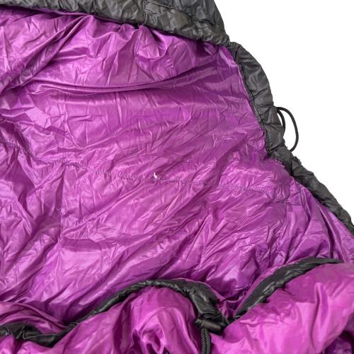 NANGA (ナンガ) マミー型シュラフ(ダウン) ブラック×パープル/純正ケース欠品/非純正ケース（ロゴス）付/センタージップ オーロラライト450DX 【春～秋用】 Sサイズ