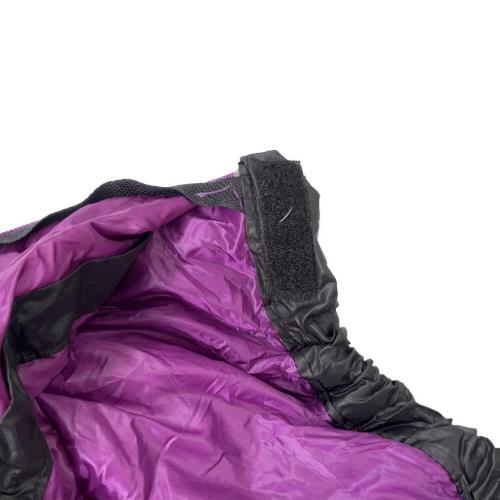 NANGA (ナンガ) マミー型シュラフ(ダウン) ブラック×パープル/純正ケース欠品/非純正ケース（ロゴス）付/センタージップ オーロラライト450DX 【春～秋用】 Sサイズ