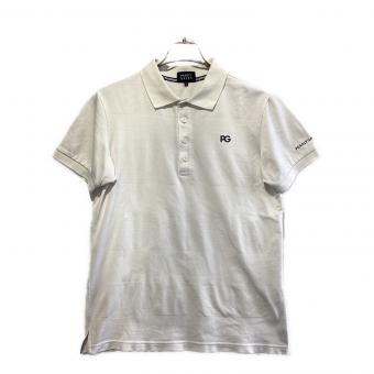 PEARLY GATES (パーリーゲイツ) ゴルフウェア　TCビックカノコ×天竺 半袖ポロシャツ メンズ SIZE L ホワイト 2023年モデル  053-3160505