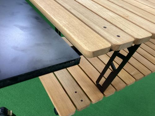 アウトドアテーブル 天板2枚付き TP TABLE風 k&f concept 三脚×2