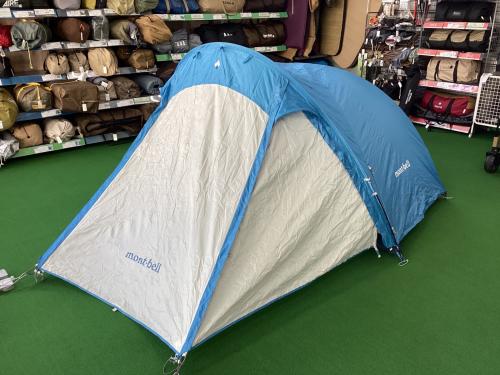 mont-bell (モンベル) ドームテント ブルー 1122627 クロノスキャビン2 約375×230×120(h)cm 1～2人用 程度B(ヤケ有) 程度B(アーチポールユガミ有) スカートなし