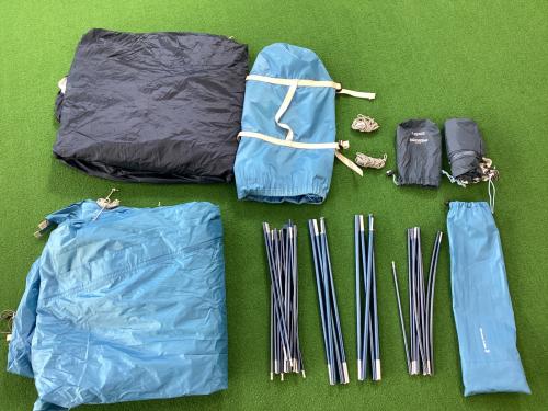 mont-bell (モンベル) ドームテント ブルー 1122627 クロノスキャビン2 約375×230×120(h)cm 1～2人用 程度B(ヤケ有) 程度B(アーチポールユガミ有) スカートなし