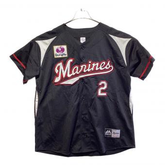 千葉ロッテマリーンズ (チバロッテマリーンズ) 応援グッズ Lサイズ ブラック ビジターユニフォーム ユニフォーム 藤原恭太【2】