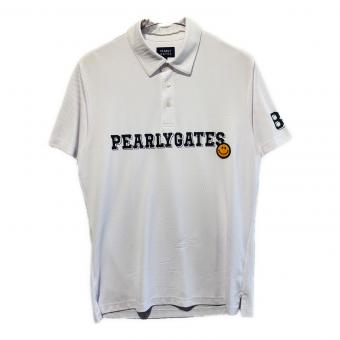 PEARLY GATES (パーリーゲイツ) ゴルフウェア(トップス) メンズ SIZE XL ホワイト PGレジェンドロゴプリント ハニカムジャージ 2024年モデル ポロシャツ 053-4260753