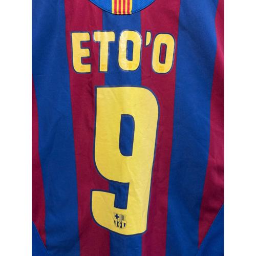 FCバルセロナ (エフシーバルセロナ) サッカーユニフォーム メンズ SIZE M ブルー×レッド 05/06ホーム エトー【9】