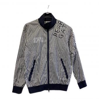 PEARLY GATES (パーリーゲイツ) ゴルフウェア(トップス) メンズ SIZE M ネイビー×ホワイト タフレックスストレッチスーパーレノー フルジップジャケット アウター 053-3120203