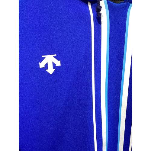 横浜DeNAベイスターズ (ヨコハマディーエヌエーベイスターズ) 応援グッズ SIZE O ブルー プロコレ @ DESCENTE ショートスリーブフーデットパーカ プロ仕様モデル DX-A2401PC