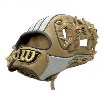 Wilson (ウィルソン) 軟式グローブ ベージュ×ホワイト ダブルネーム  プロストックレザー 86型 wilson staff 内野用