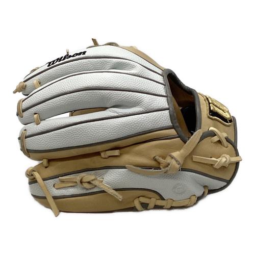 Wilson (ウィルソン) 軟式グローブ ベージュ×ホワイト ダブルネーム  プロストックレザー 86型 wilson staff 内野用