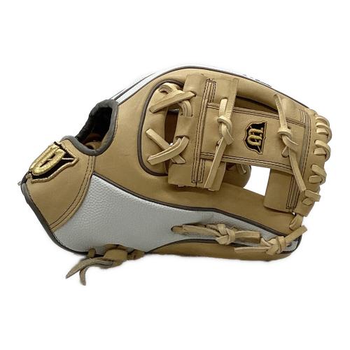 Wilson (ウィルソン) 軟式グローブ ベージュ×ホワイト ダブルネーム  プロストックレザー 86型 wilson staff 内野用