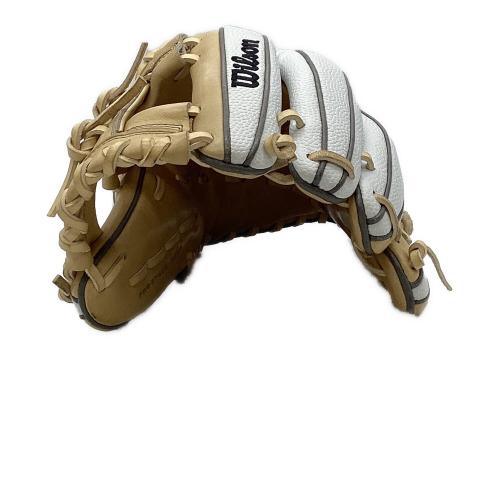 Wilson (ウィルソン) 軟式グローブ ベージュ×ホワイト ダブルネーム  プロストックレザー 86型 wilson staff 内野用