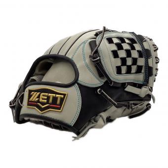ZETT (ゼット) 軟式グローブ グレー×ブラック オーダー品 土手紐無 プロステイタス 内野用 BRGPRO