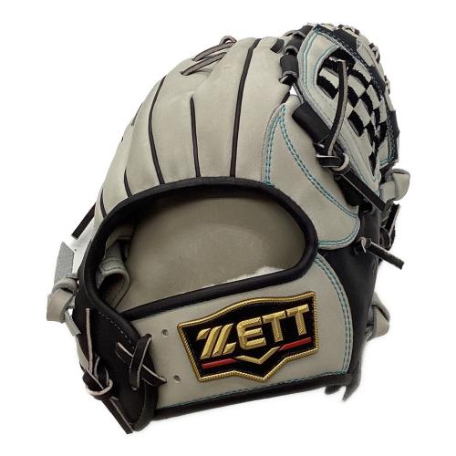 ZETT (ゼット) 軟式グローブ グレー×ブラック オーダー品 土手紐無