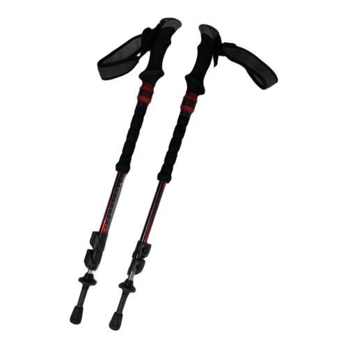 BLACK DIAMOND (ブラックダイヤモンド) トレッキングポール 100-140cm ブラック×レッド×グレー TRAIL SHOCK FLICKLOCK