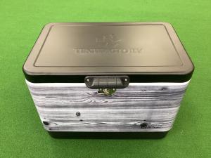 TENT FACTORY (テントファクトリー) クーラーボックス 51L グレー×ブラック 廃盤カラー TFMBM51 メタルクーラースチールボックス