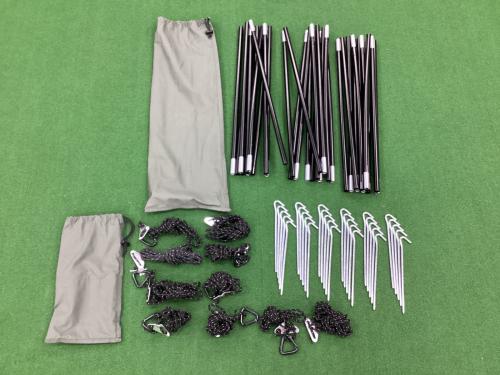 TOMOUNT ツールームテント キャノピーポール欠品 トンネルテント 約550×260×190cm 3～4人用 程度B 程度B スカートあり ハンマーなし/説明書なし TC素材