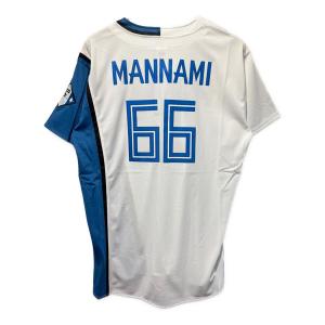 北海道日本ハムファイターズ (ホッカイドウニッポンハムファイターズ) 応援グッズ Lサイズ ホワイト×ブルー ファイターズレプリカユニフォーム/ホーム ユニフォーム 万波中正【66】