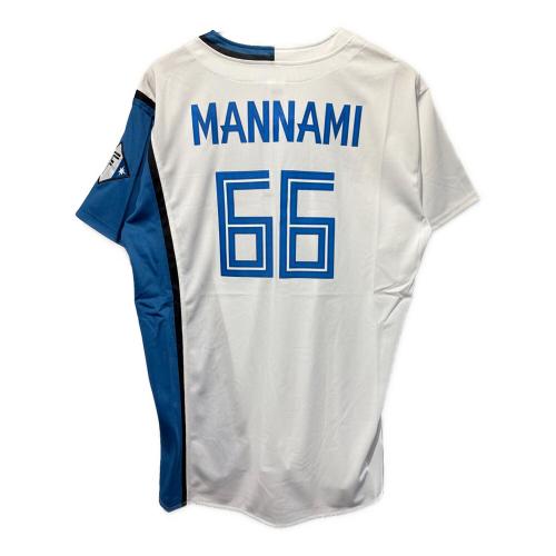 北海道日本ハムファイターズ (ホッカイドウニッポンハムファイターズ) 応援グッズ Lサイズ ホワイト×ブルー ファイターズレプリカユニフォーム/ホーム ユニフォーム 万波中正【66】