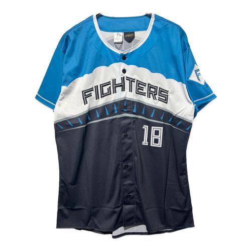 北海道日本ハムファイターズ (ホッカイドウニッポンハムファイターズ) 応援グッズ XLサイズ ブルー×ブラック エスコンフィールドレプリカユニフォーム2025 ユニフォーム 山崎福也【18】
