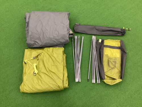 NEMO (ニーモ) 登山用テント ヨゴレ・シーム浮き・ポール若干のキズ有 ATOM 2P 約130x213x112cm 1～2人用 程度C 程度A スカートなし ハンマーなし/説明書あり