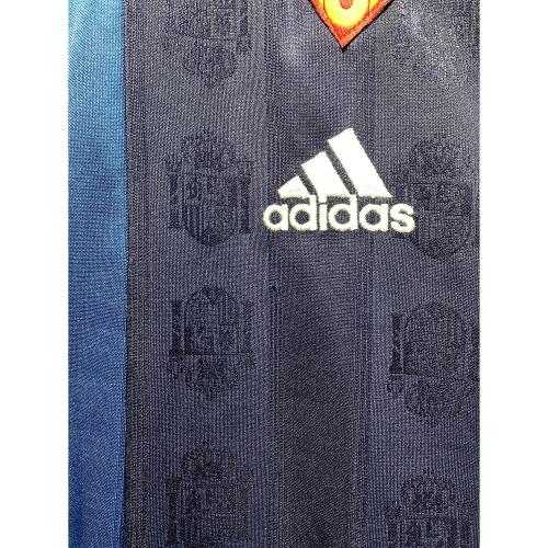 スペイン代表 (スペインダイヒョウ) サッカーユニフォーム SIZE 不明 ブルー×ネイビー 88-99年 アウェイユニフォーム adidas
