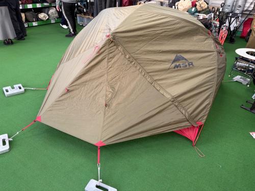 MSR (エムエスアール) ドームテント フライシート一部生地劣化・ヨゴレ有 レッド エリクサー3 約324×123×104(h)cm 2～3人用 程度C 程度B スカートなし ハンマーなし/説明書なし