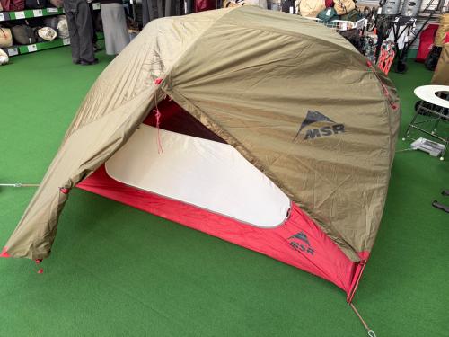 MSR (エムエスアール) ドームテント フライシート一部生地劣化・ヨゴレ有 レッド エリクサー3 約324×123×104(h)cm 2～3人用 程度C 程度B スカートなし ハンマーなし/説明書なし