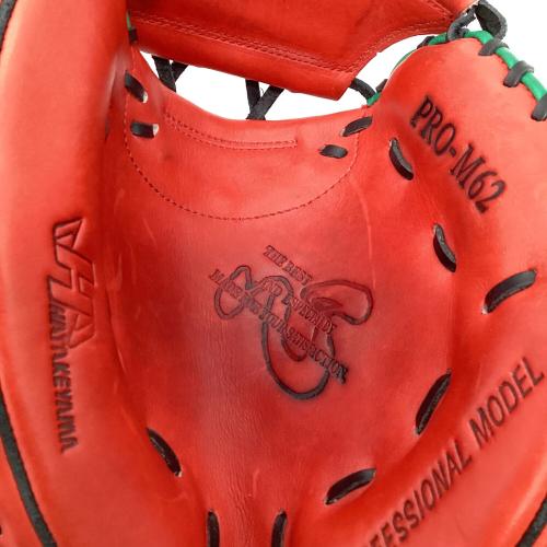 HATAKEYAMA (ハタケヤマ) プロフェッショナルモデル 軟式グローブ PRO-M62 甲斐モデル  SIZE 26cm レッド×グリーン