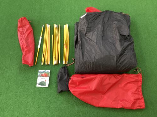 HILLEBERG (ヒルバーグ) ソロテント レッド＠ SOULO(ソウロ) 約220×160×95(h)cm 1人用 程度A 程度A スカートなし ハンマーなし/説明書あり シルナイロン