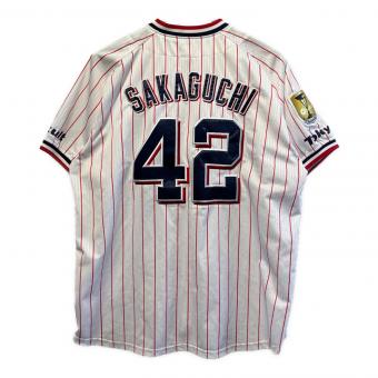 東京ヤクルトスワローズ (トウキョウヤクルトスワローズ) 応援グッズ SIZE L ホワイト×レッド 坂口 智隆【42】 ユニフォーム 2015年チャンピオンワッペン付ユニフォーム