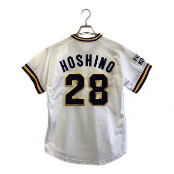 オリックス・バファローズ オリックスブルーウェーブ復刻ユニフォーム 応援グッズ 星野伸之【28】 SIZE M ホワイト×ネイビー×イエロー