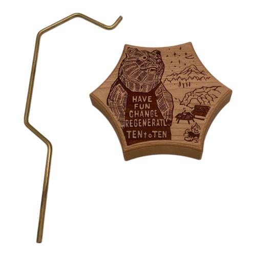 TEN to TEN (テントテン) ランタンスタンド チェリー ブラウン コロニスタンド 彫ックマモデル