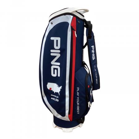 PiNG (ピン) キャディバッグ 6分割 CB-N2306 ネイビー×ホワイト×レッド