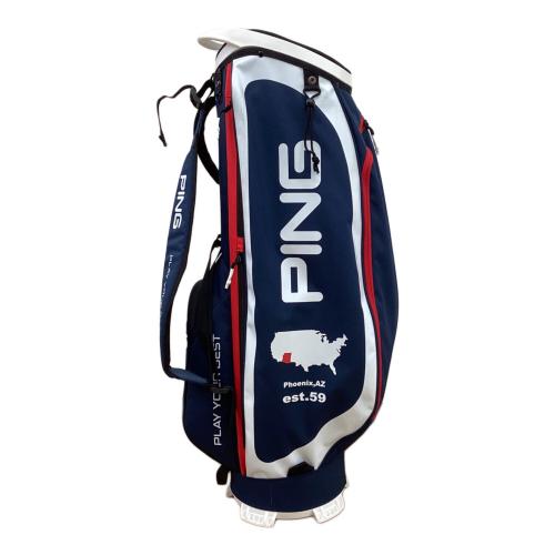 PiNG (ピン) キャディバッグ 6分割 CB-N2306 ネイビー×ホワイト×レッド AZ SPORTS