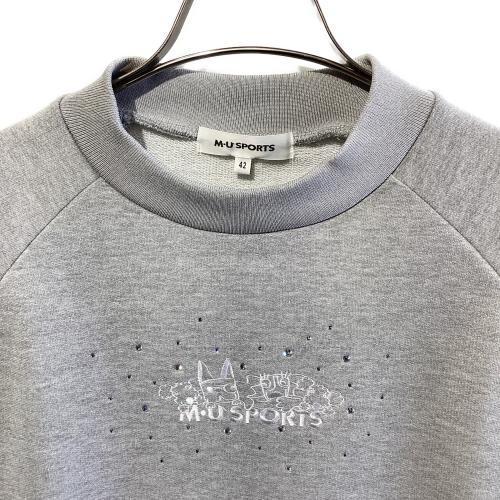 M U SPORTS (エムユースポーツ) モックネック ゴルフウェア(トップス) 701R7408 裏毛モックネックチュニック レディース SIZE 42 ライトグレー