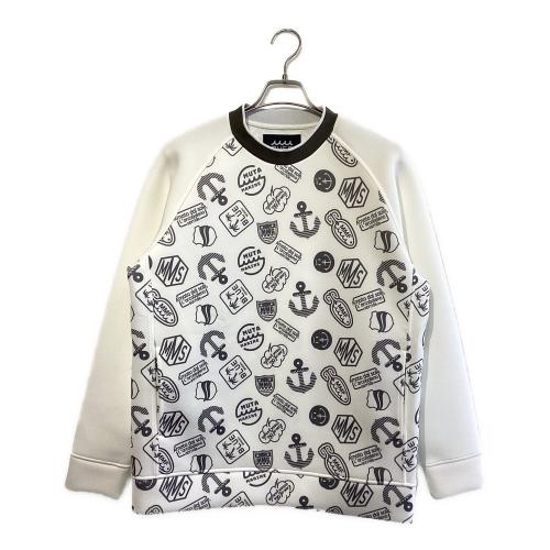 muta MARINE (ムータマリン) ボンディングクルーネックプルオーバー ゴルフウェア(トップス) YMMV-220219-P メンズ SIZE 6 ホワイト×グレー