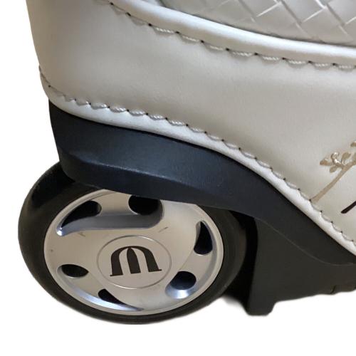 M U SPORTS (エムユースポーツ) キャディバッグ 30周年記念モデル キャスター付き ホワイト ボタニカルキャディバッグ